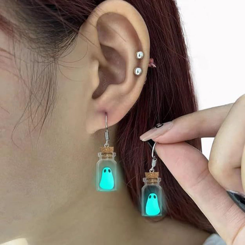 Wholesale  Earrings 3D Luminous Ghost Pumpkin Candy Corn Necklace